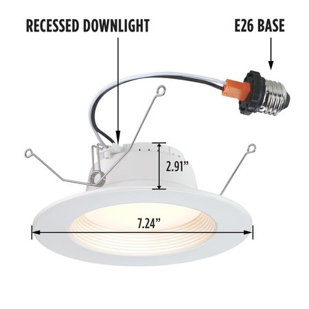 Westinghouse Recessed Down-Light LED Dimmablemable 12W 120V 3000K Warm White 5-6In White 5239000